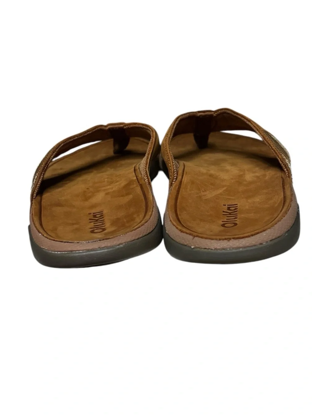 🌻NEW NWOT OluKai Tuahine Sandals Waterproof Leather Flip Flops Brown Mens 12